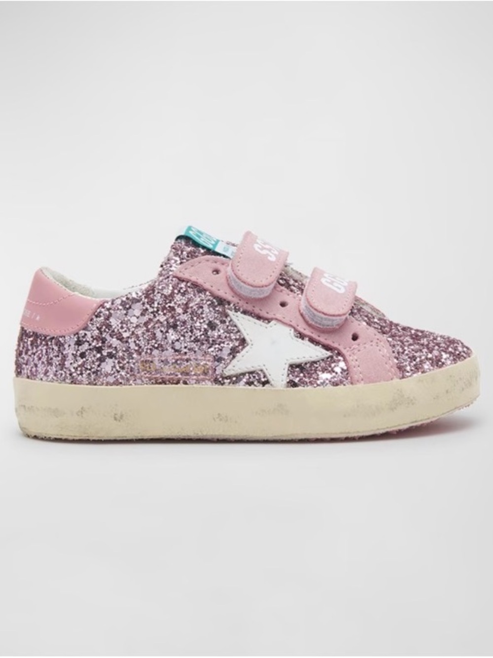 Golden Goose Kids Pink Glitter Star Velcro Sneakers